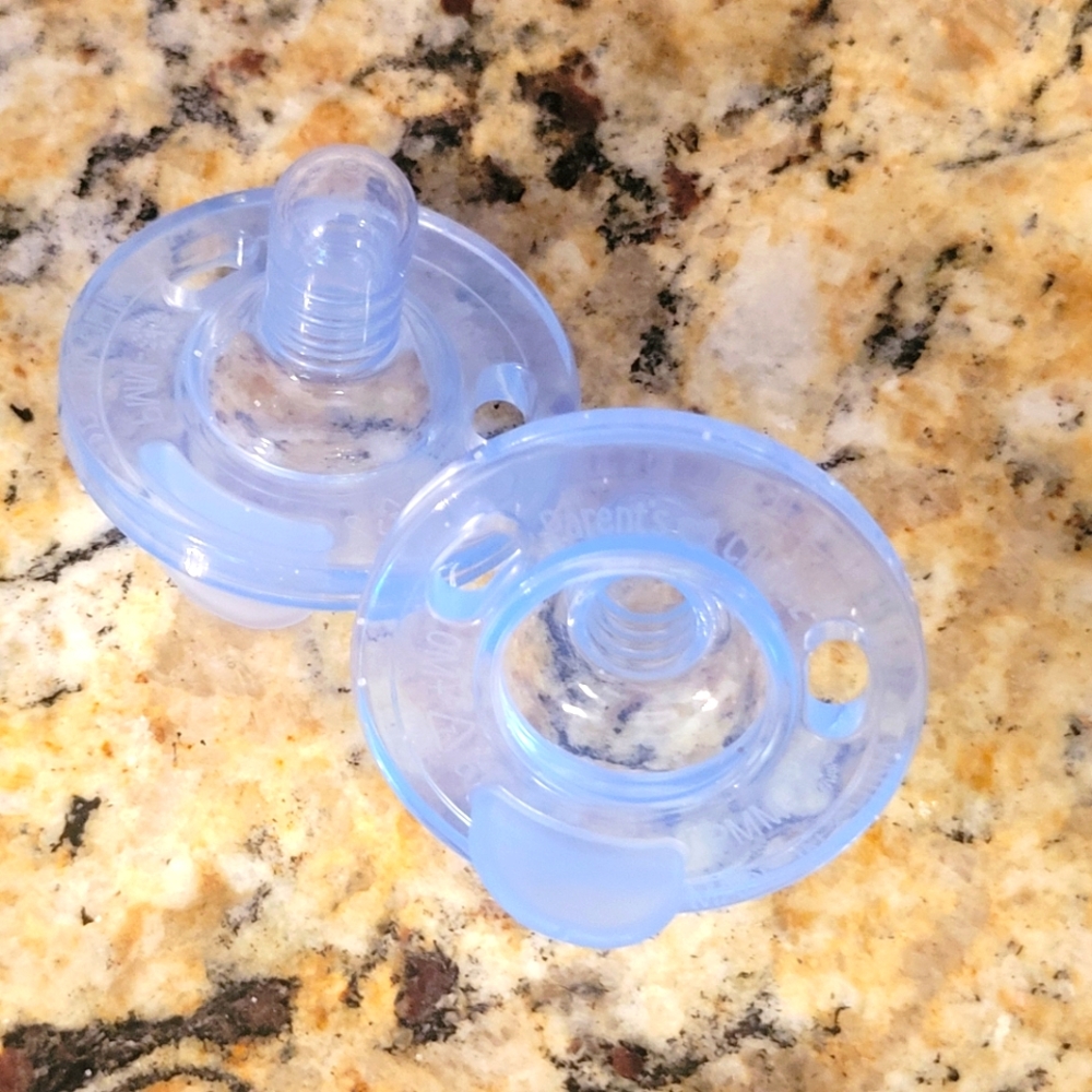 EUC 2 Parent's Choice Clear-Blue Baby Pacifiers Binky